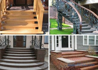 Escaleras de entrada a la casa: requisitos, componentes, materiales.