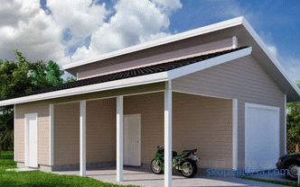 Proyectos de garajes con hozblok (con la parte económica): opciones para edificios.