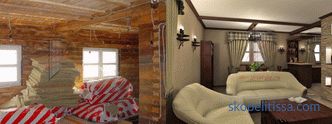 Decoración interior de la casa de troncos: estilos y materiales, obras principales y trucos de vida de profesionales.