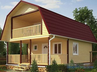 Casa de verano con veranda, proyectos de casas de jardín con terraza, construcción llave en mano en Moscú