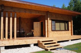 Casa-baño con terraza o terraza del tamaño de 6x6 y 6x8, opciones de madera y troncos de 6 a 4 y de 5 a 8, fotos, video
