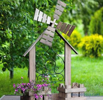 Molino decorativo para un jardín - producción de un molino para un jardín (+ foto)