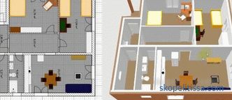 El proyecto de la casa 8x10 con un diseño excelente, el plan de una casa de dos pisos 10 en 10