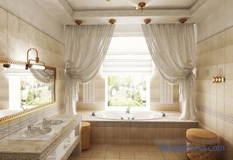 Diseño de un baño en una casa privada con ventana, proyectos en casas de campo, ideas modernas, fotos.
